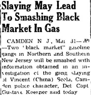 Slaying May Lead To Smashing Black Market In Gas, Clearfield PA Progress, March 31, 1944