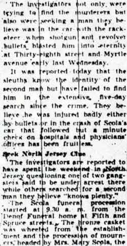 Scola Buried As Police Push Killer Search (continued)