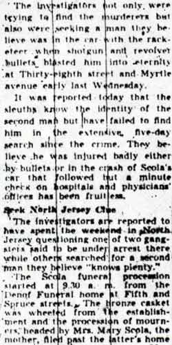 Scola Buried As Police Push Killer Search (continued)
