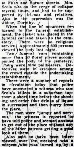 Scola Buried As Police Push Killer Search (continued)