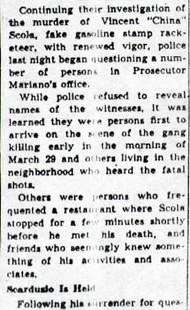 Police Grill New Group In Scola Killing, April 7, 1944