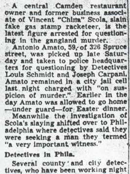 Associate of Scola in Business Jailed by Murder Probers, April 10, 1944