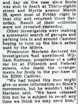 Associate of Scola in Business Jailed by Murder Probers (continued)