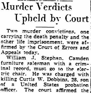 Trenton Times, April 30, 1937 — Murder Verdicts Upheld by Court