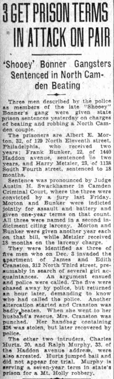 Camden Courier-Post, June 1, 1932 — 3 Get Prison Terms in Attack on Pair