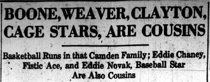 Camden Courier-Post, January 26, 1928 — Camden boxing cousins article, banner