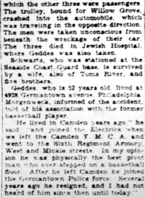 'Al' Geddes Injured, Trolley Hits Auto (continued)