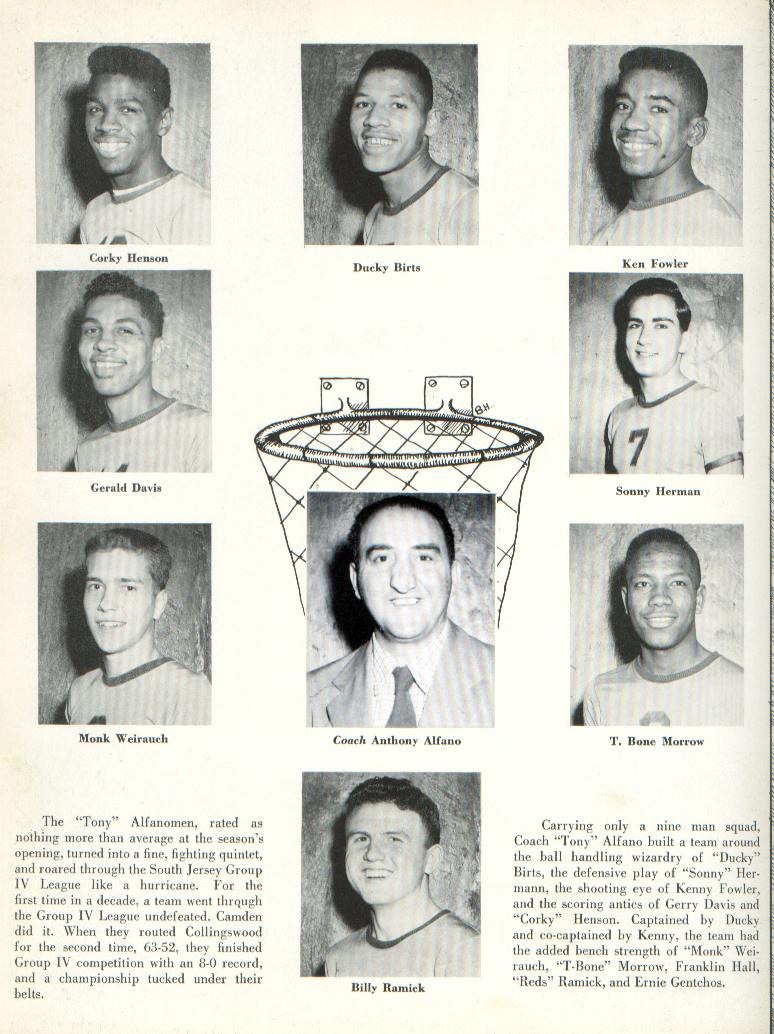 Camden High School 1954–1955 basketball team, scanned from 1955 yearbook