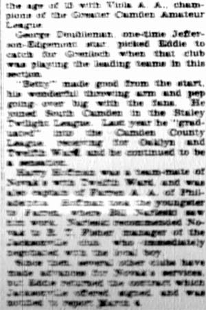 Camden Courier-Post, February 29, 1928 — Eddie Novak Feted Before Departure, part 2