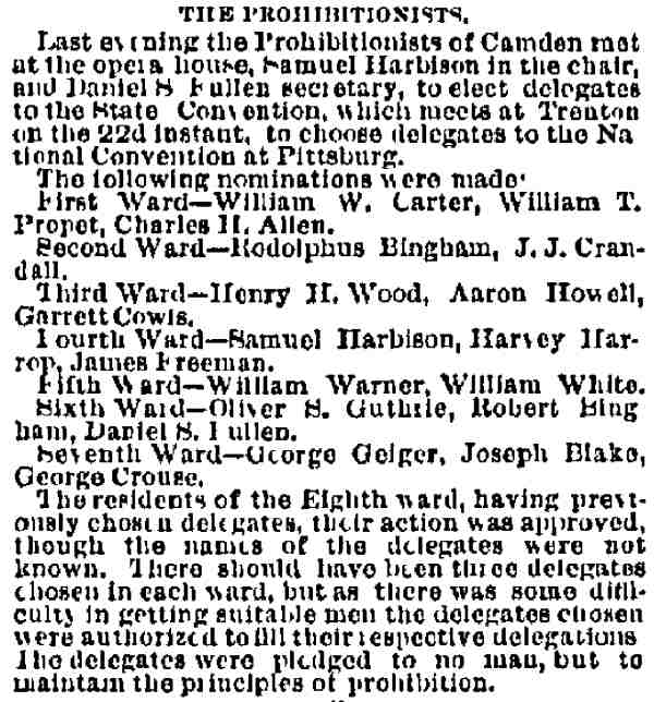 The Prohibitionists, Philadelphia Inquirer