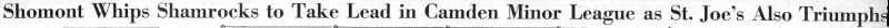 Shomont Whips Shamrocks headline banner, June 3 1932