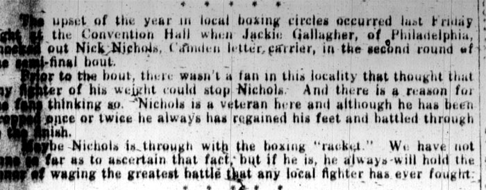 Knockout of Nick Nichols Proves They All Can Be Stopped, April 5, 1928