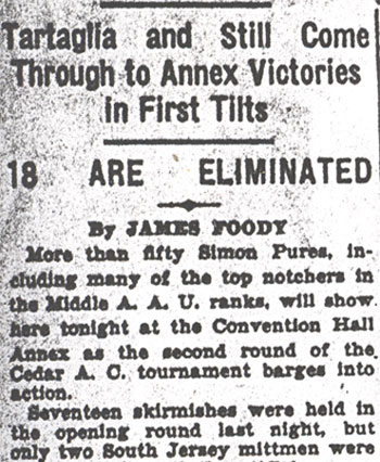 Cedar Boxing Tournament, April 22, 1936, page 1