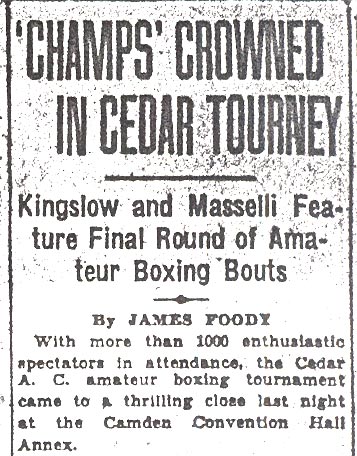 Cedar Boxing Tournament, April 25, 1936, page 1