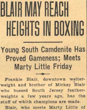 Blair May Reach Heights in Boxing — Camden Courier-Post May 16, 1934 (part 1)