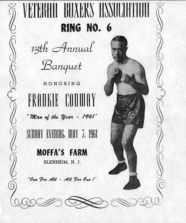 Veterans Boxing Association Ring No. 6, 13th Annual Banquet Program cover, May 7, 1961
