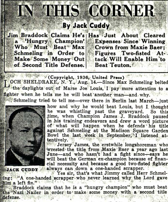 In This Corner by Jack Cuddy, part 1