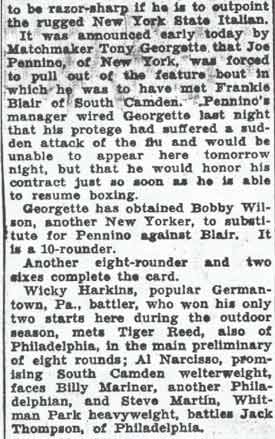 Joey Straiges Faces Keen Test Tomorrow (continued) — Camden Courier-Post, October 12, 1936