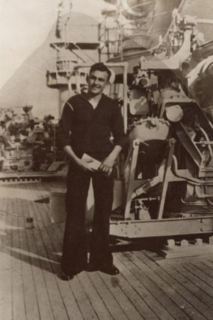 Johnny Toomey at sea with the United States Navy