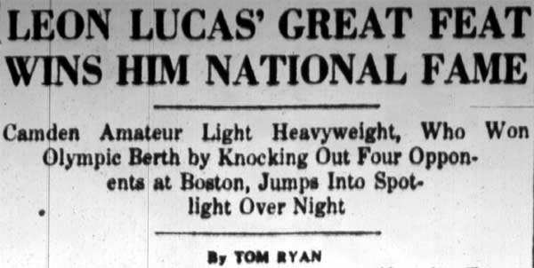 Leon Lucas' Great Feat Wins Him National Fame — Camden Courier-Post April 27, 1928