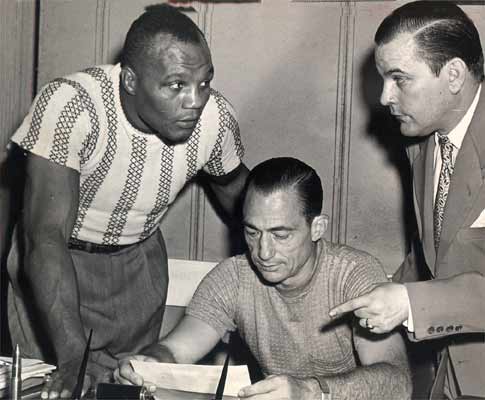 Jersey Joe Walcott, Felix Bocchicchio, and Gabe Menendez