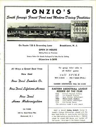 1963-64 Camden Bullets program, page 6