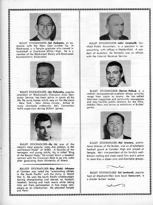1963-64 Camden Bullets program, page 7