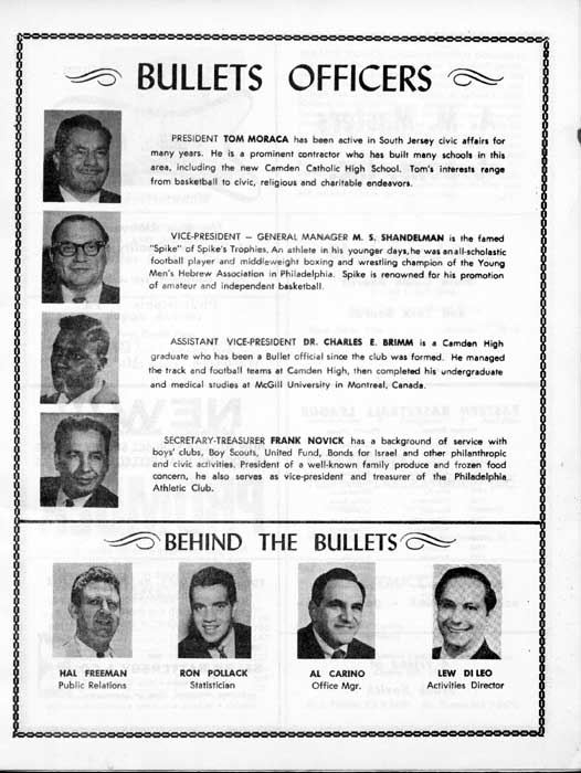 1964-65 Camden Bullets program, page 3