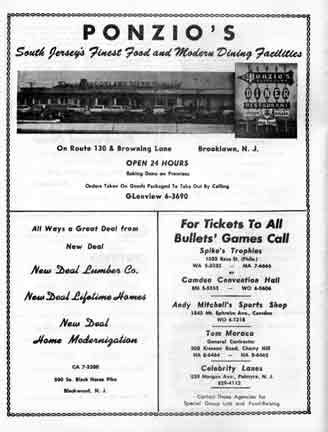 1964-65 Camden Bullets program, page 6