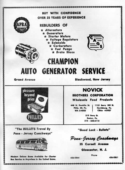 1964-65 Camden Bullets program, page 19
