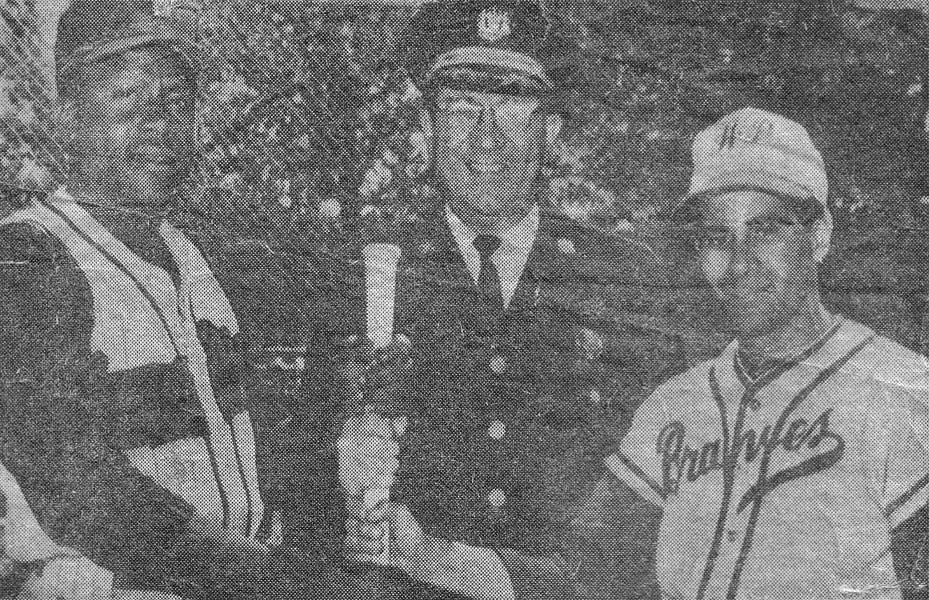 Johnny Williams of Juan Díaz, Chief Inspector Fox, and Victor 'Manolo' Figueroa of the Camden Braves at Philadelphia Catholic League Opening Day