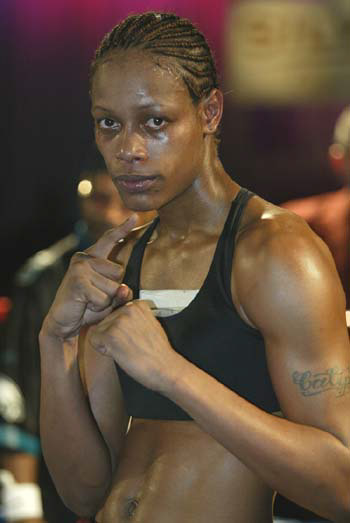 Daria Hill boxing in Las Vegas, January 2005