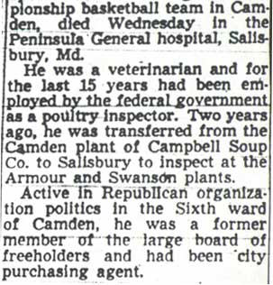 Camden Courier-Post, December 7, 1951 — Dr. Helm Service Set Saturday, part 2