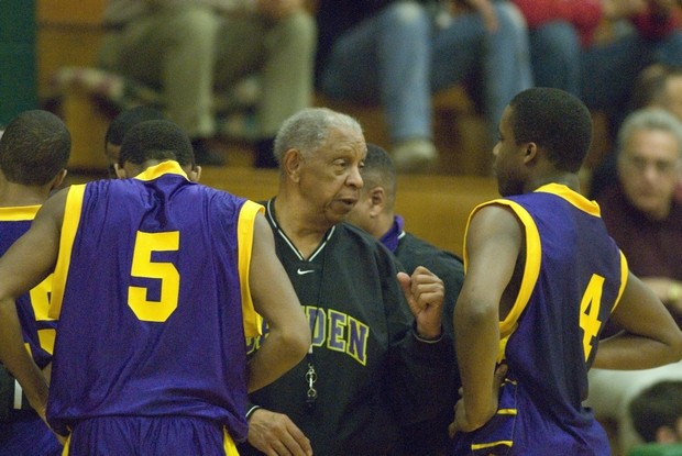 Clarence Turner with players Garry Simmons and Aaron Walton, 2007