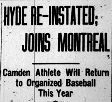 Camden Courier-Post, January 26, 1928 — Joe Hyde (part 1)