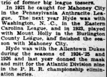 Camden Courier-Post, January 26, 1928 — Joe Hyde (part 5)