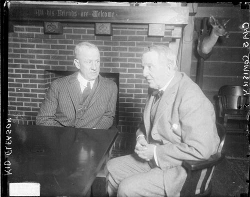 Kid Gleason (left) with White Sox owner Charles Comiskey, 1920