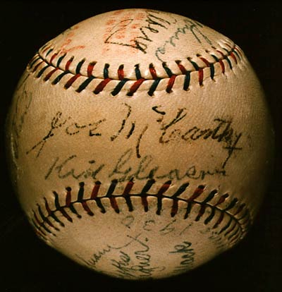 Kid Gleason autographed baseball, 1930