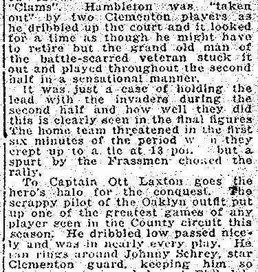 Ott Laxton Features in Thrilling Battle — continued