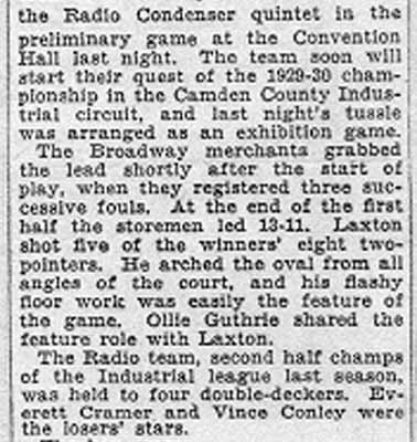 Hurley Five Victor Over Radio Quintet — continued