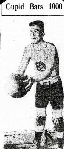 Cupid Bats 1000 — Ott Laxton in basketball uniform, Camden Courier-Post, 1926