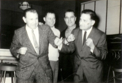 From left: Unknown, ex-champion Mickey Walker, Caesar Campana Jr., Tommy Skymer, Caesar Campana Sr.