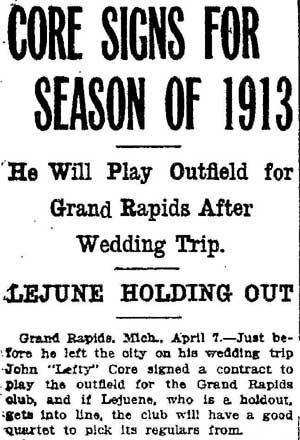 Fort Wayne Sentinel, April 7, 1913 — Core Signs for Season of 1913, part 1