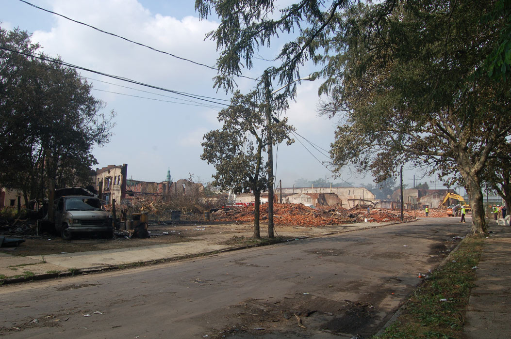 Looking East Mt. Vernon Street from Louis Street