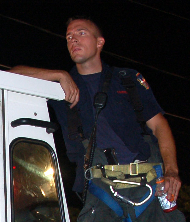 Ladder 2 at Clement Coverall fire, July 5, 2011