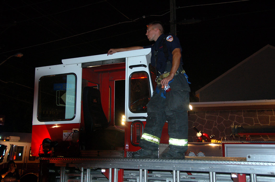 Ladder 2 at Clement Coverall fire, July 5, 2011