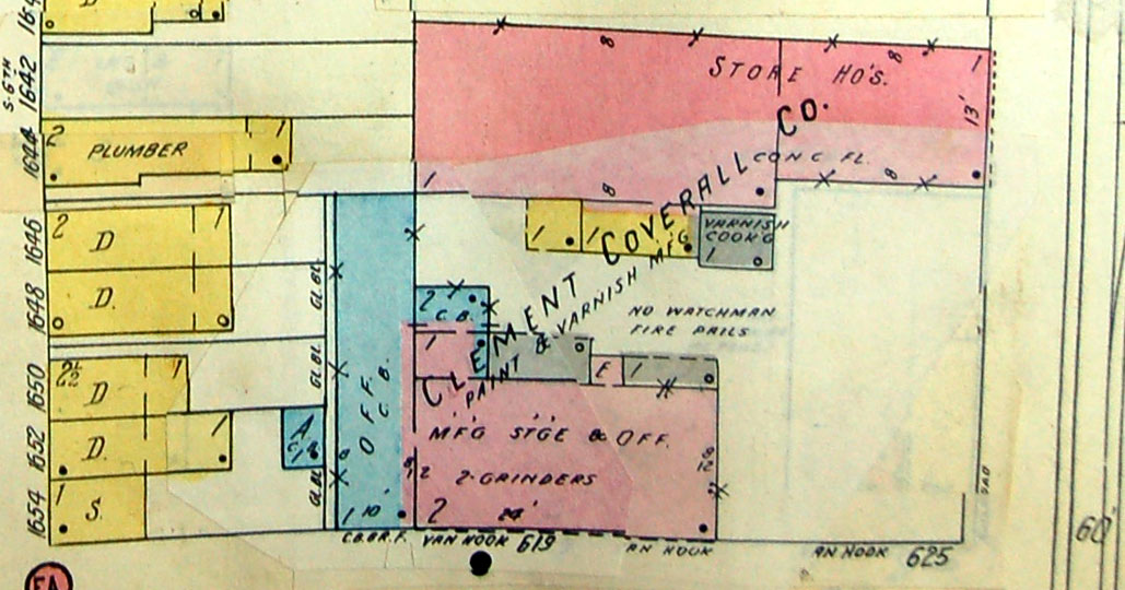 Sanborn map of Van Hook Street and 6th Street area, Camden
