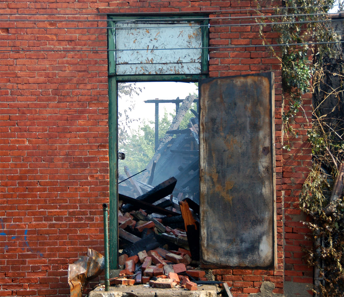 A look through the front door — Clement Coverall site, July 6, 2011