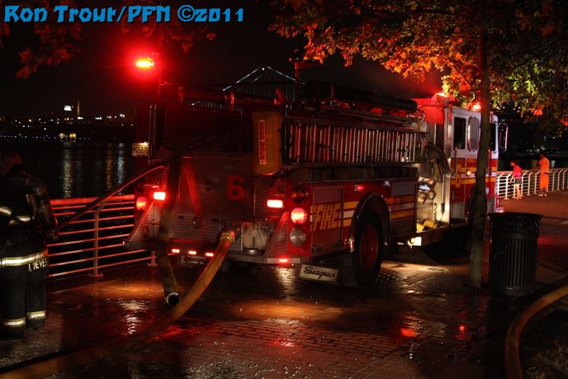 Fire at the River Link Ferry Terminal, Wiggins Park, July 5, 2011