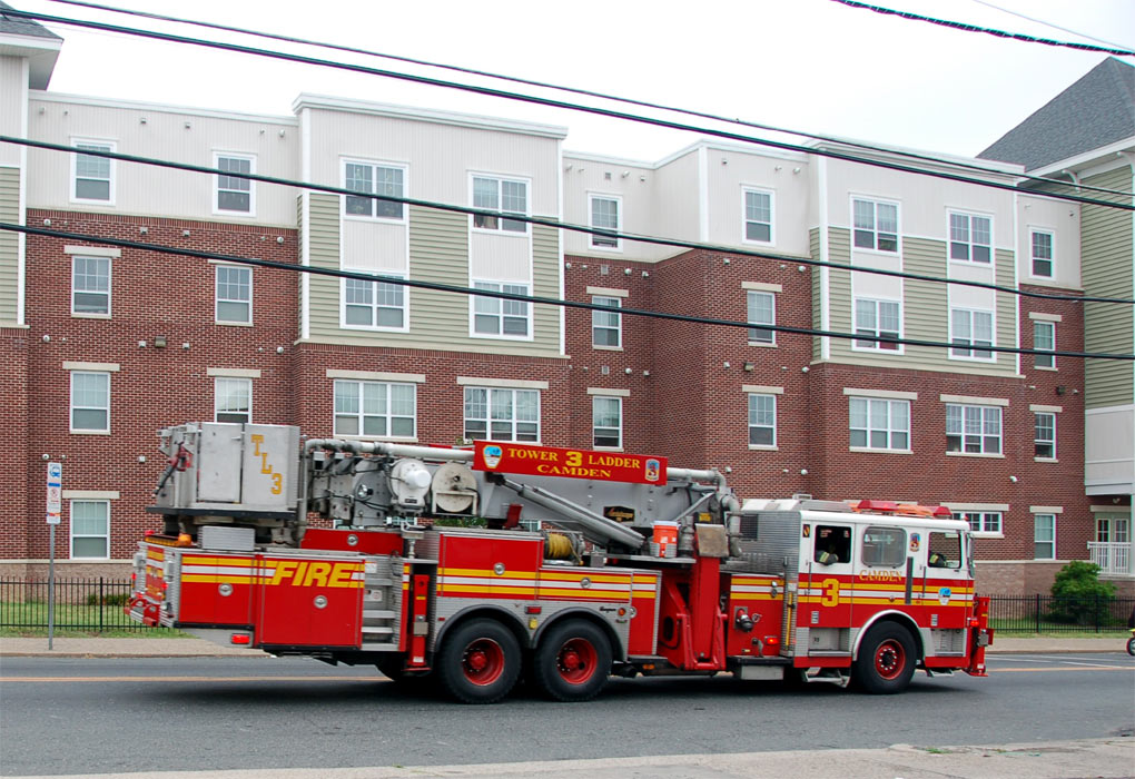 Ladder Company responding on Westfield Avenue